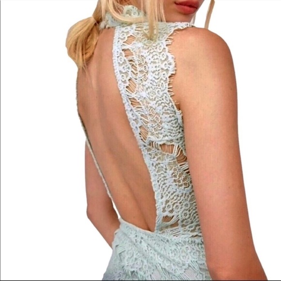 NEW! Free People Daydream Mint Bodycon Slip Dress Size L - Picture 4 of 12